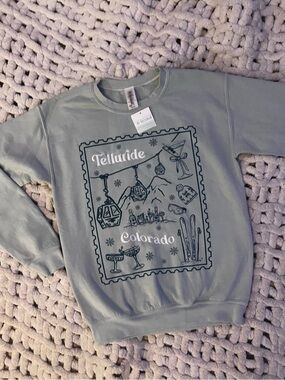 Altar'd State Sage Green Telluride Colorado Graphic Crewneck